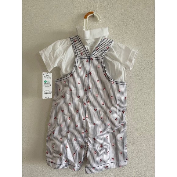 Brand New NWT Carters Sailor Overalls Two Piece Set Size 12 Months - Picture 2 of 3